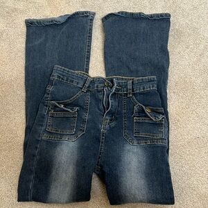 high waist denim jeans flared